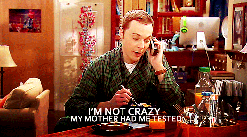 gif sheldon cooper I am not crazy my mother had me tested