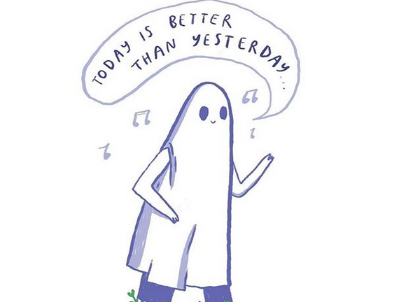 today is better than yesterdau sad ghost club